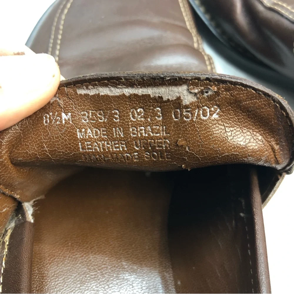 Franco Sarto Loafers Womens 8.5 Leather Upper Slip On Brown